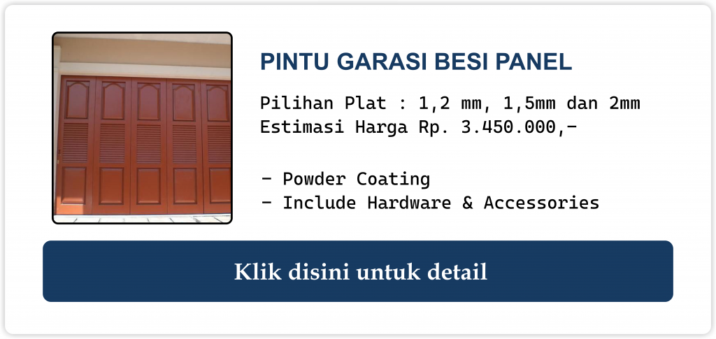 Harga Pintu Garasi Besi panel Terbaru